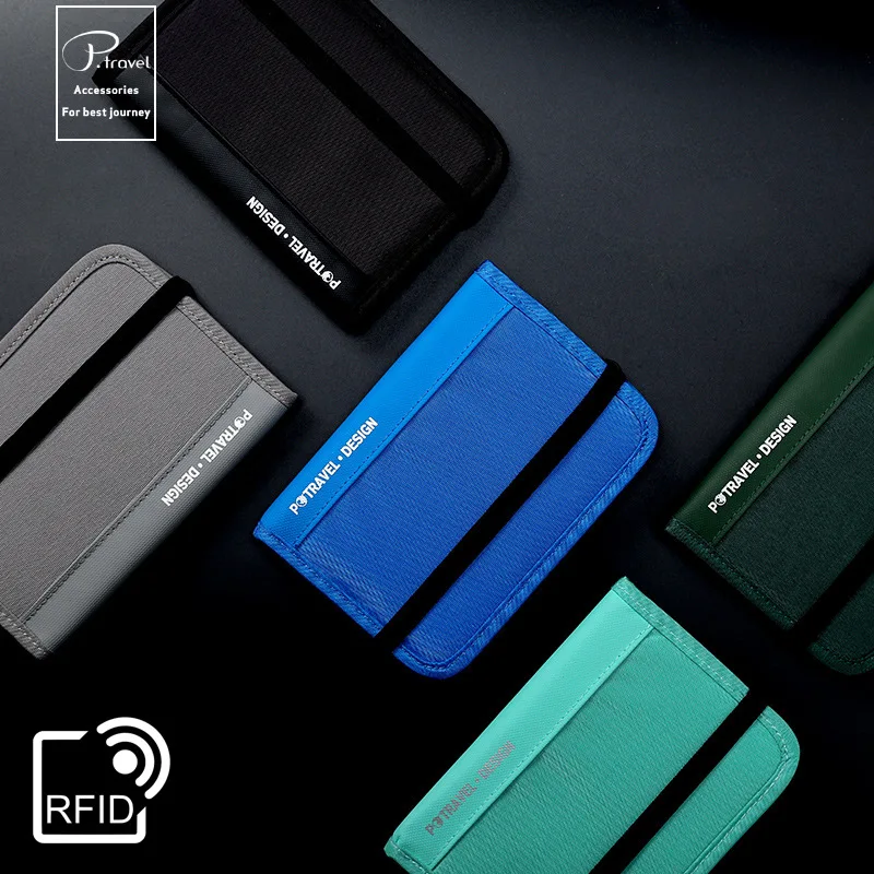 Card Top Loader - RFID-Reisebrieftasche, Reisepasshülle, Kreditkarten-Organizer, Reißverschlusstasche, Dokumenten-Organizer, Diebstahlschutz,