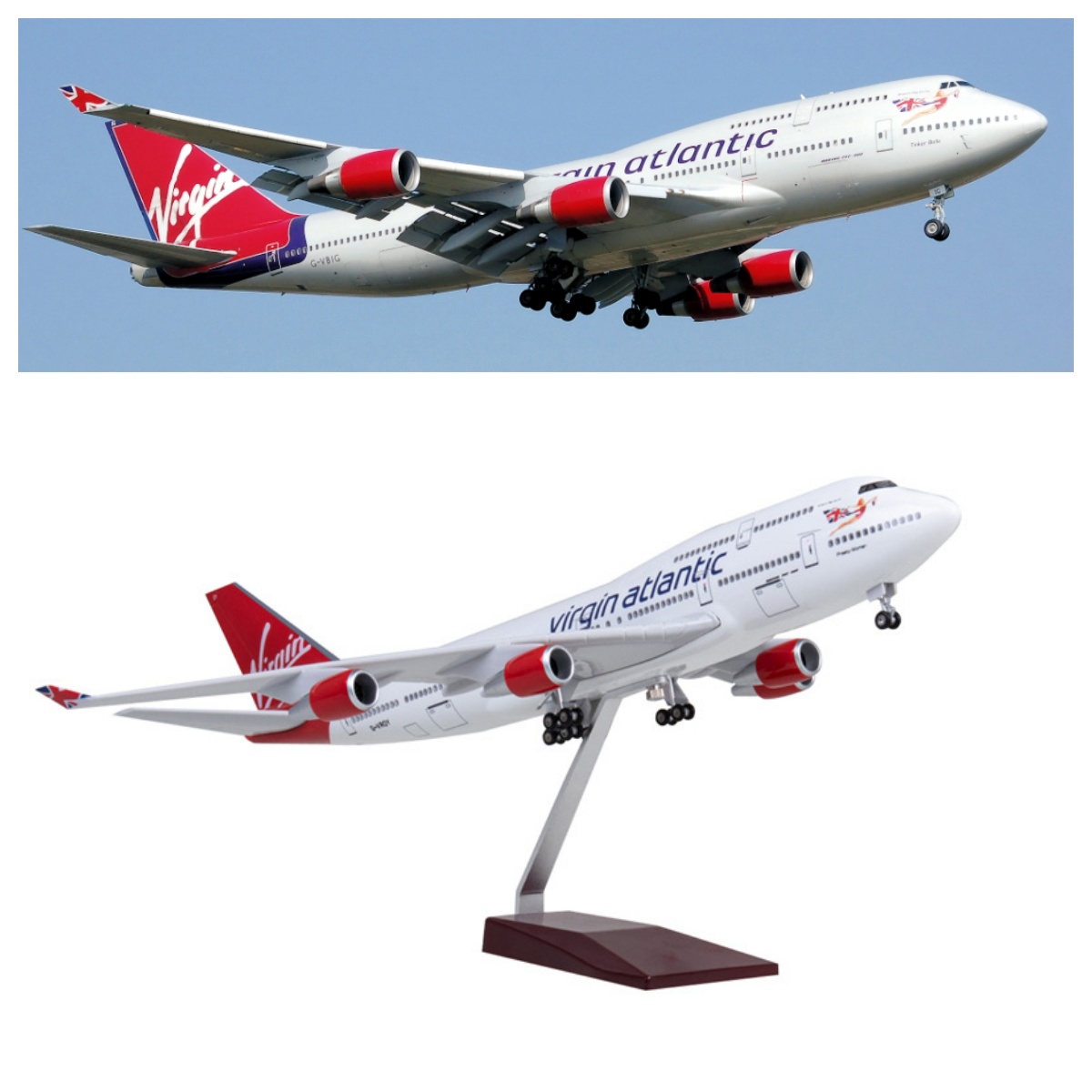 47cm Virgin Atlantic B747 Flug – Model Airplane Plastic Bewertung und Preis